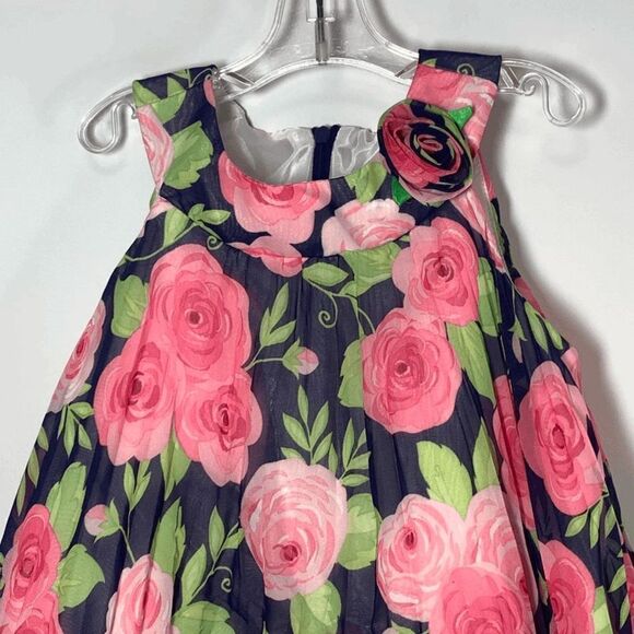 American Princess Layered Rose Print Dress Size 2T - Picture 6 of 7